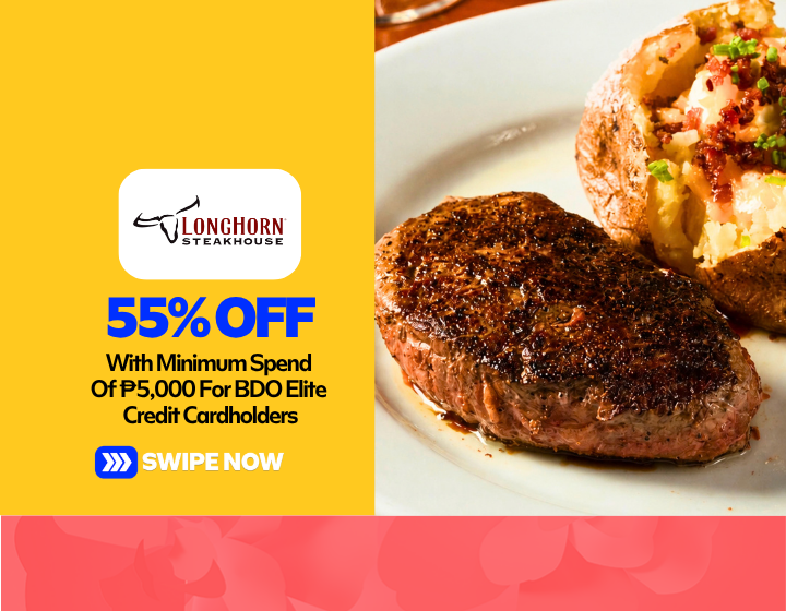 55% Off With Minimum Spend Of P5,000 For BDO Elite Credit Cardholders