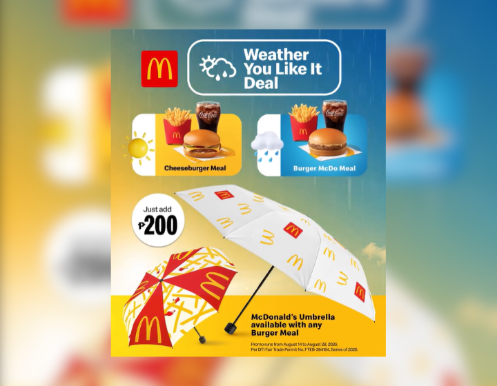 Get a Limited- Edition Umbrella just add P200 to any Burger Meal
