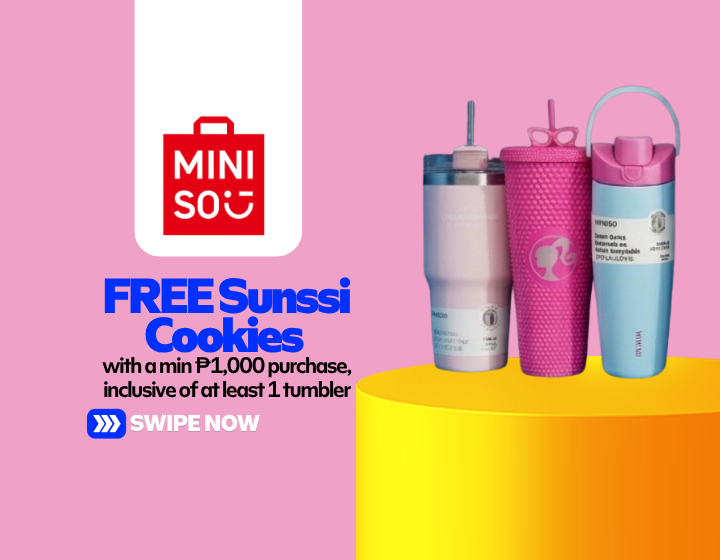 FREE Sunssi Cookies with a minimum ₱1,000 purchase, inclusive of at least 1 tumbler