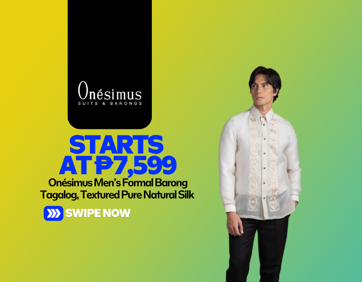 Onésimus Men’s Formal Barong Tagalog, Textured Pure Natural Silk Starting At P7,599