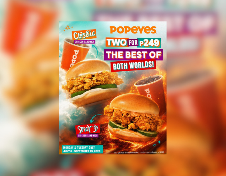  Classic Chicken Sandwich and Spicy Chicken Sandwich For only ₱249.