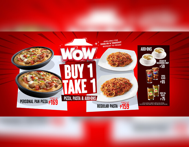 Buy 1 Get 1 Weekday Deals starts at P159