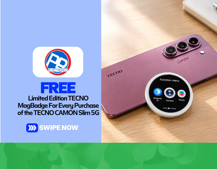 Free Limited Edition TECNO MagBadge For Every Purchase of the TECNO CAMON Slim 5G