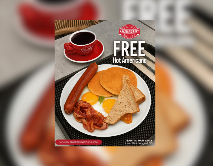  FREE Medium Hot Americano When you Order Big Breakfast 3