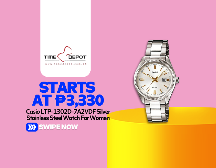 Casio LTP-1302D-7A2VDF Silver Stainless Steel Watch For Women Starting At P3,330