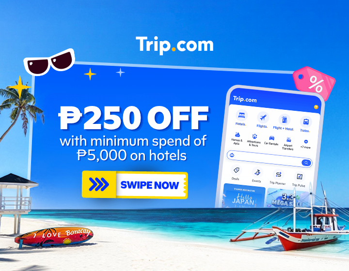 ₱250 OFF with minimum spend of ₱5,000 on Hotels