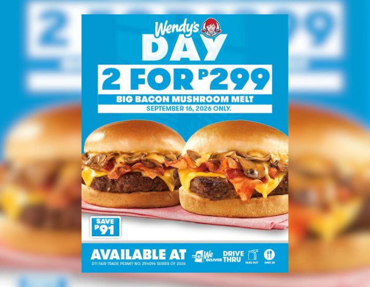 TWO Big Bacon Mushroom Melt For Only P299