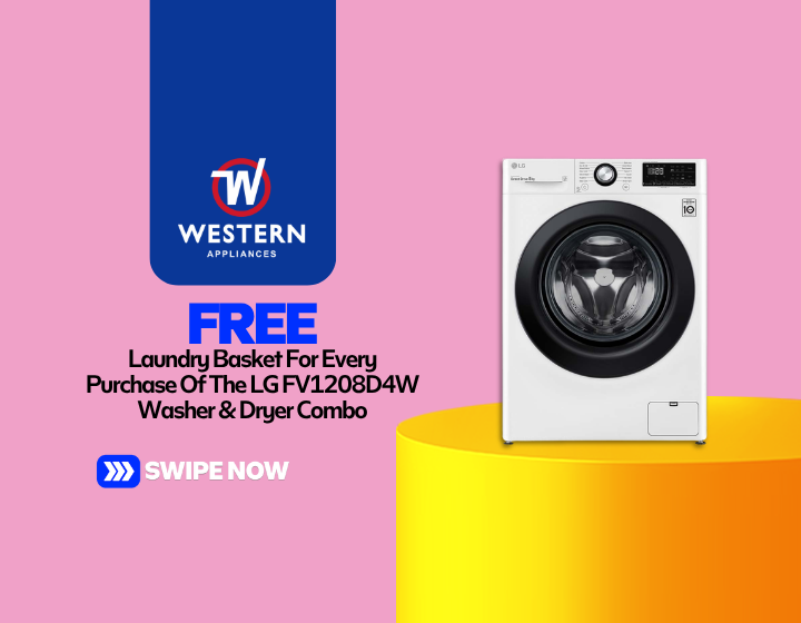 Free Laundry Basket For Every Purchase Of The LG FV1208D4W Washer & Dryer Combo