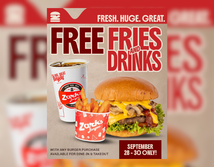 FREE FRIES & DRINKS or 1PC Flavored Mozza with any burger purchase