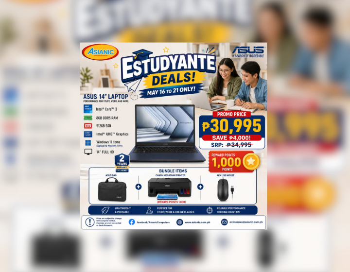 Save P4,000 in ASUS 14" Laptop