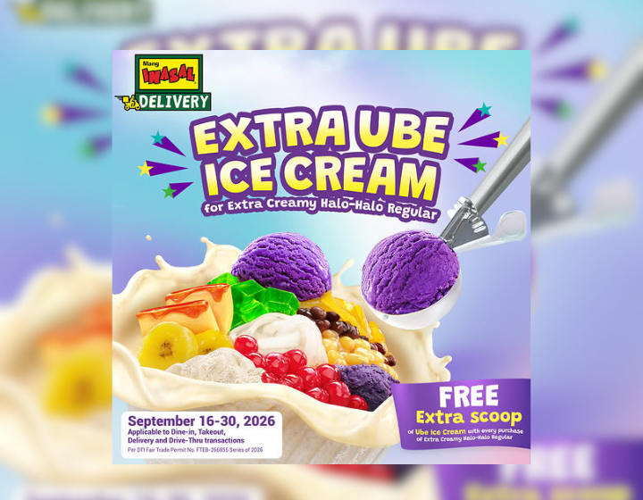 FREE Extra Scoop of Ube Ice Cream with every purchase of Halo-Halo Regular