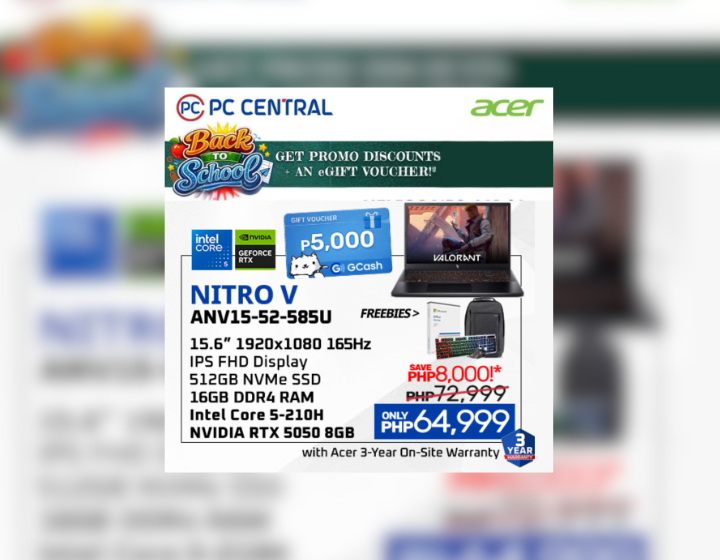 FREE P5,000 GCash eGift ACER NITRO V RTX 5050 