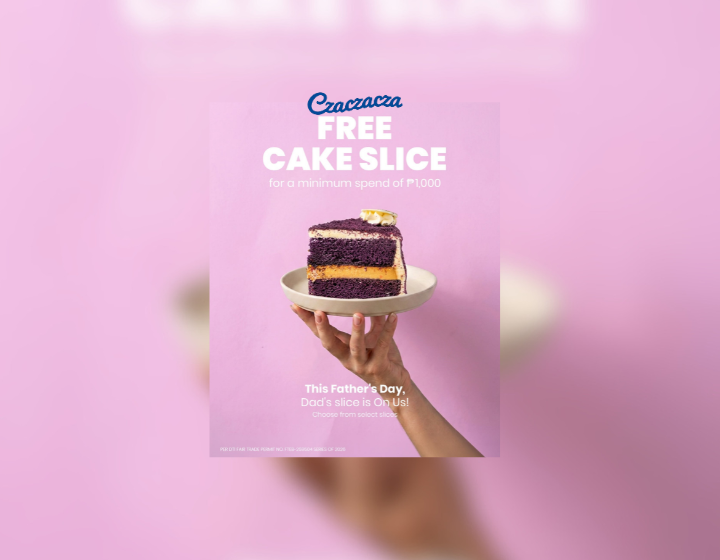 FREE slice of cake With a Min. Spend P1,000