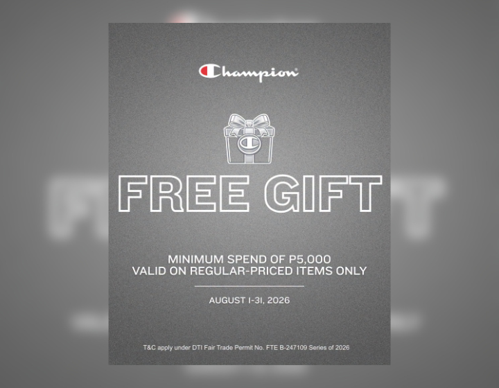 FREE Champion Gift With a Minimum Spend of P5,000