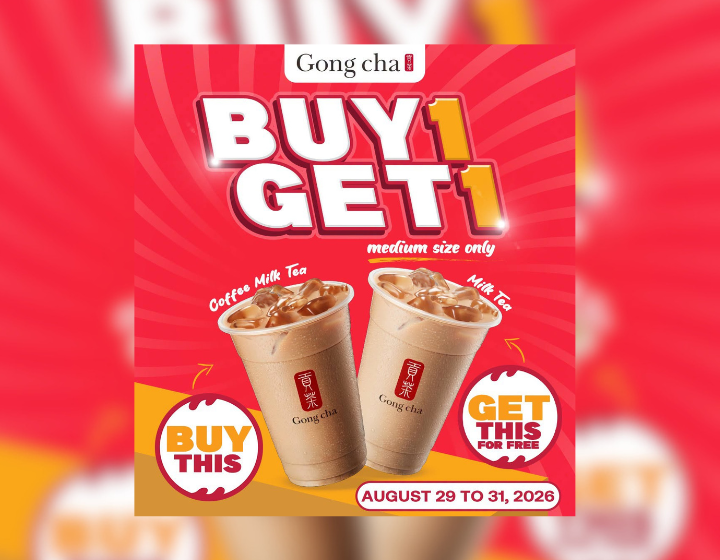 Buy 1 Coffee Milk Tea (Medium) and get 1 Milk Tea (Medium) for FREE