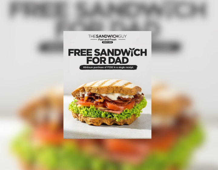 FREE Sandwich for a minimum purchase of P250