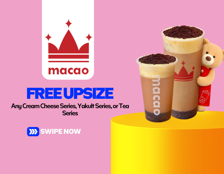 FREE Upsize With any Cream Cheese Series, Yakult Series, or Tea Series