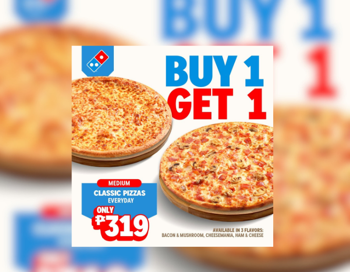 BUY 1, GET 1 Classic Pizza