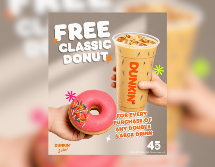FREE Classic Donut When You Purchased Any Double Large Drink
