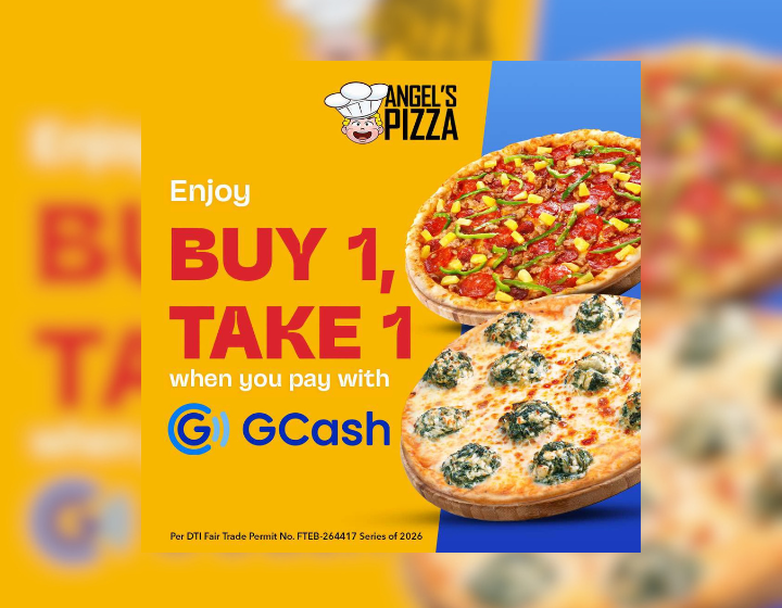 BUY 1, TAKE 1 on Family and Big  Family Pizza when you pay in  full via GCash
