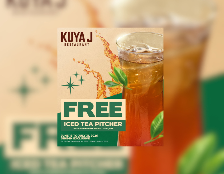 FREE Iced Tea Pitcher With a Minimum Spend of ₱1,200!