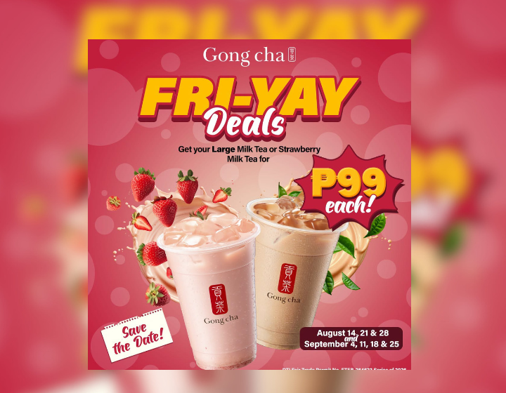 Large Milk Tea or Strawberry Milk Tea for just ₱99 each!
