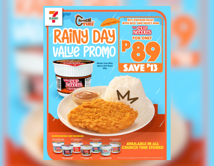  Crunch Time Chicken Fillet with rice paired with Nissin Cup Noodles for ONLY ₱89