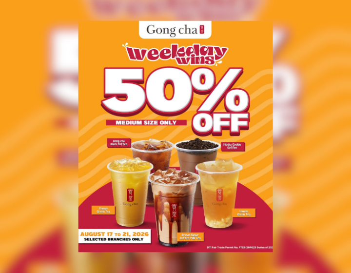 50% OFF on selected Medium size Drinks