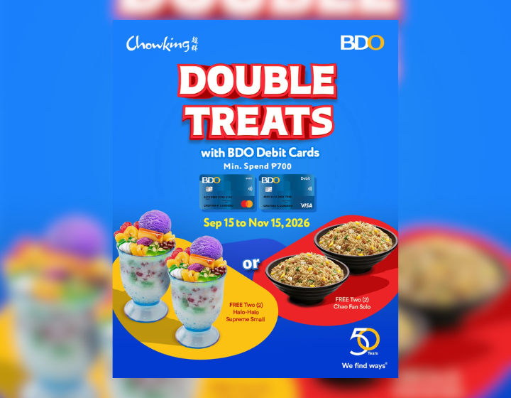 Get 2 Free Halo-Halo or Chao Fan with min. spend
