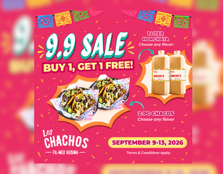 BUY 1, GET 1 1L Horchata or 2PC Chachos