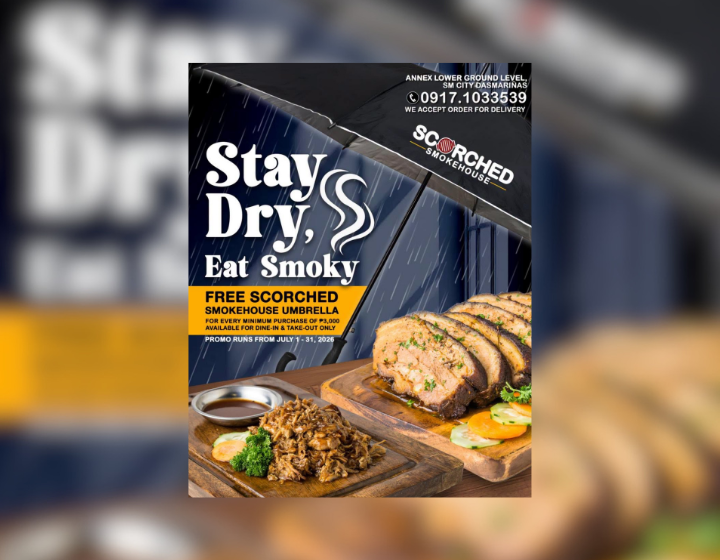 FREE Scorched Smokehouse Umbrella With a Minimum Purchase of P3,000