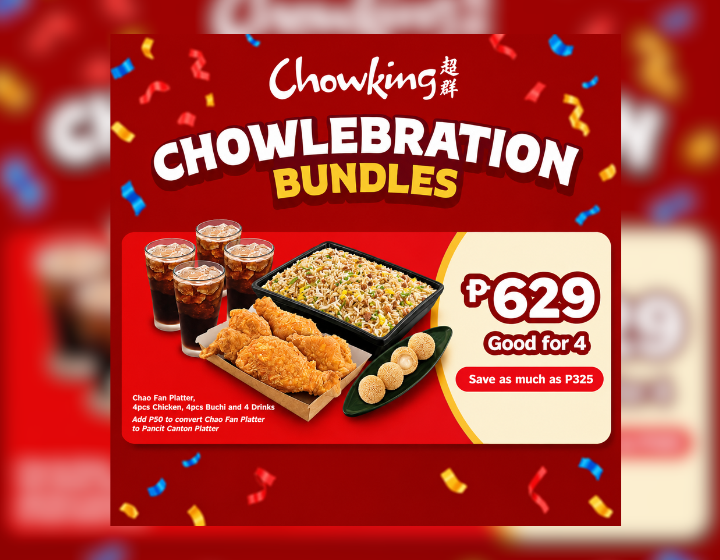 Chao Fan Platter, Chicken, Buchi, and Drinks Starts P629