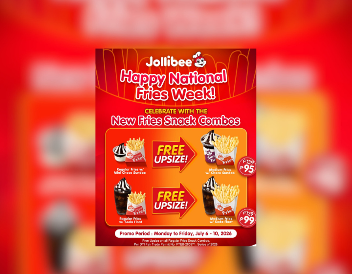  FREE UPSIZE on all Regular Fries Snack Combos