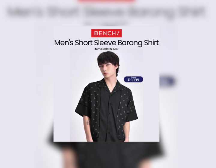 Men's Short Sleeve Barong Shirt for only P1199