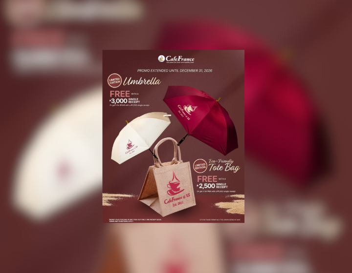 FREE Limited Edition Umbrella with a minimun spend of P3,000