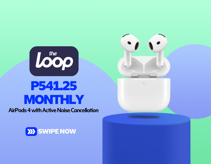 AirPods 4 with Active Noise Cancellation for only P541.25 Monthly
