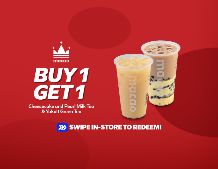 Buy 1 Cheesecake and Pearl Milk Tea, Get 1 FREE Yakult Green Tea