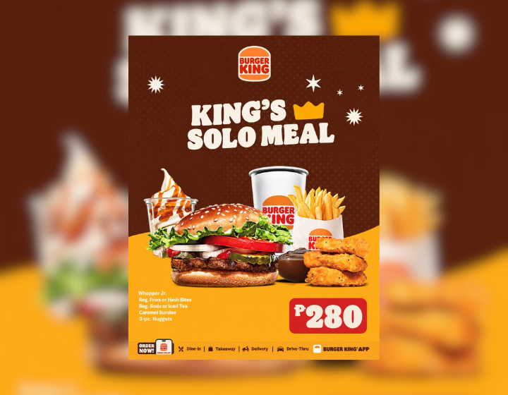 ALL-NEW King’s Solo Meal only at P280