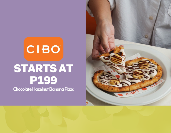  Chocolate Hazelnut Banana Pizza for just P199