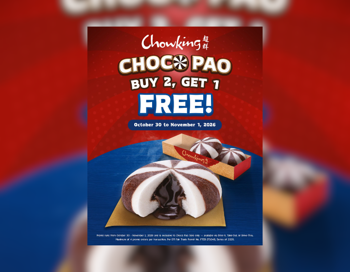 Buy 2 and Get 1 FREE on Chowking Choco Pao