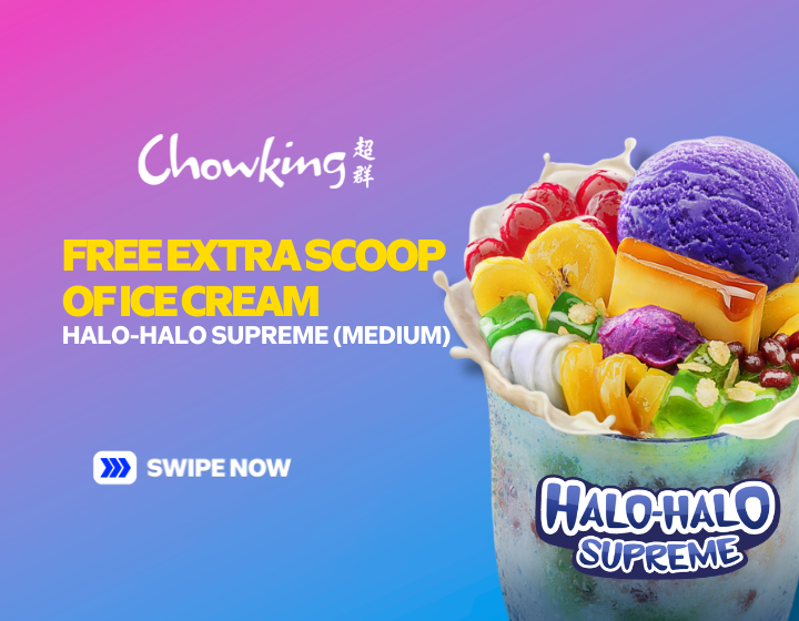 Free Extra Scoop of Ice Cream on Medium Halo-Halo Supreme
