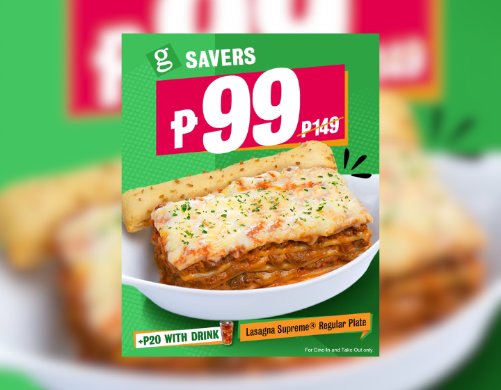 Beef Lasagna Supreme starts at P99