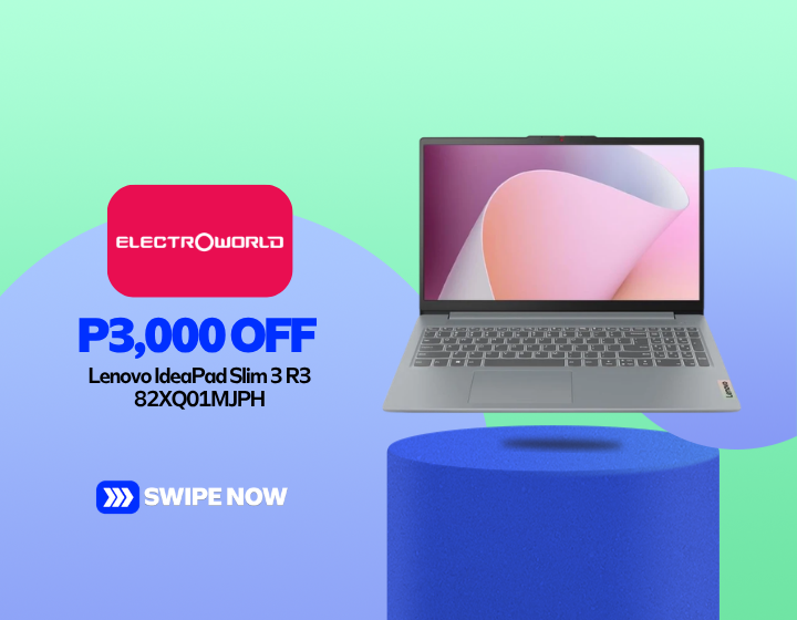 P3,000 OFF on Lenovo IdeaPad Slim 3 R3 82XQ01MJPH