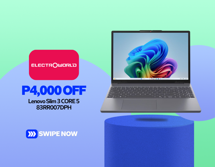 Save P4,000 on Lenovo Slim 3 CORE 5 83RR007DPH