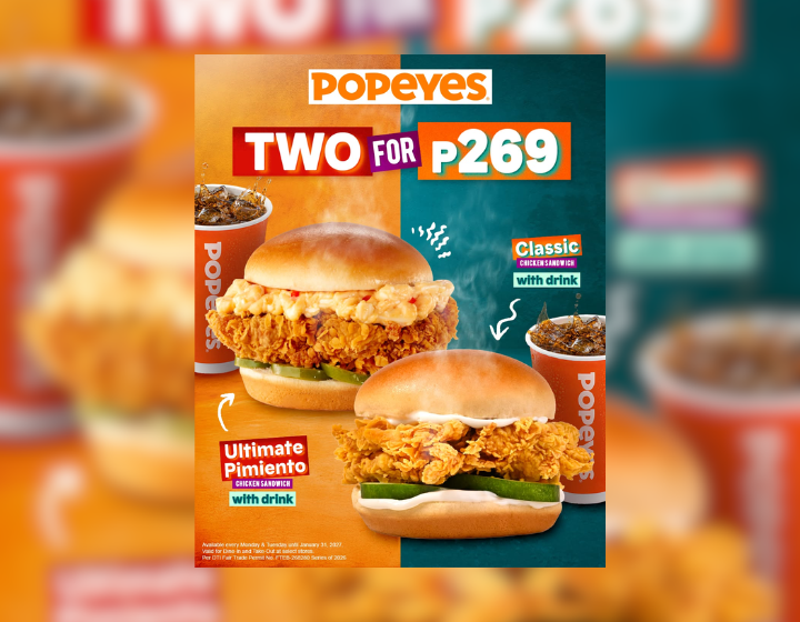 Ultimate Pimiento and Classic Chicken Sandwich with drink starts at P269