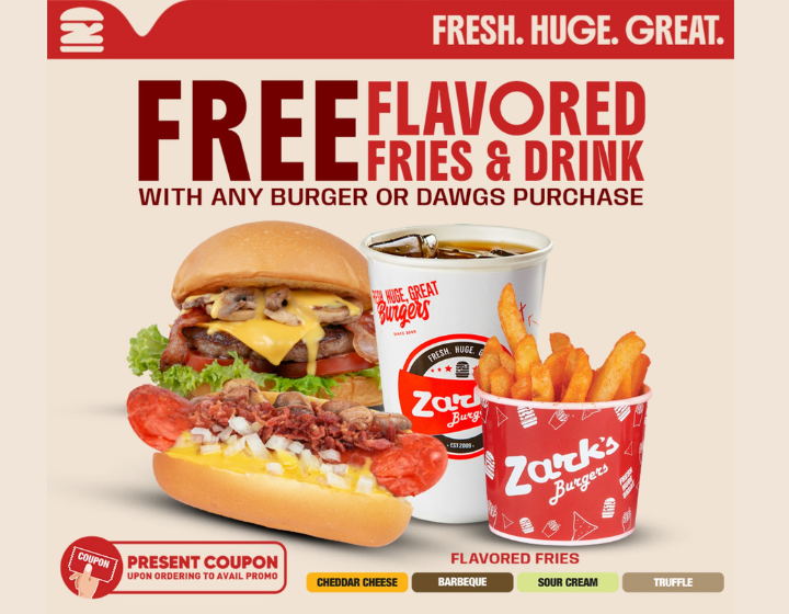 FREE fries and drinks for any Burger or Dawgs purchase