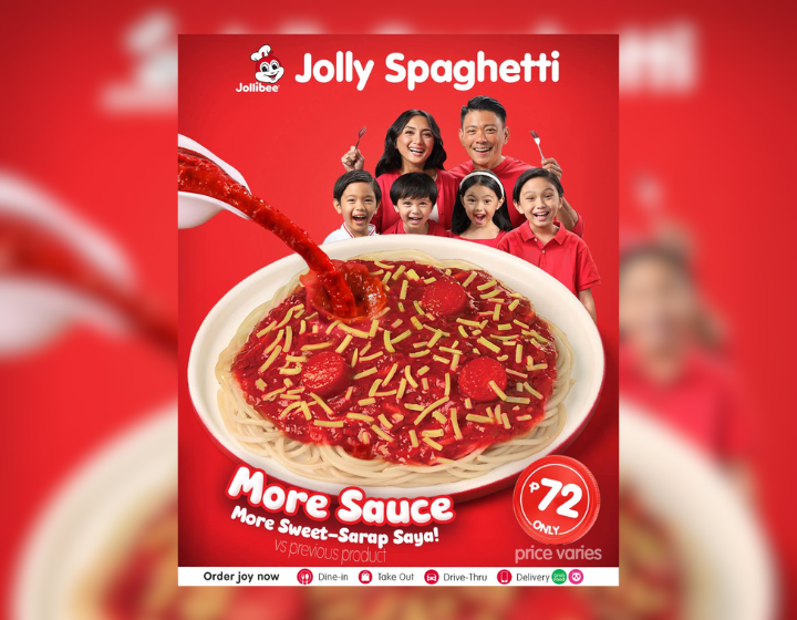 Jollibee Spaghetti starts at P72