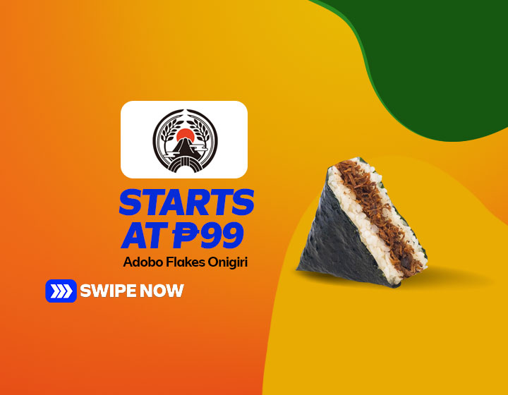 Adobo Flakes Onigiri starts at P99