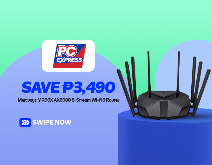 Mercusys MR90X AX6000 8-Stream Wi-fi 6 Router Promo Price starts at P4,500
