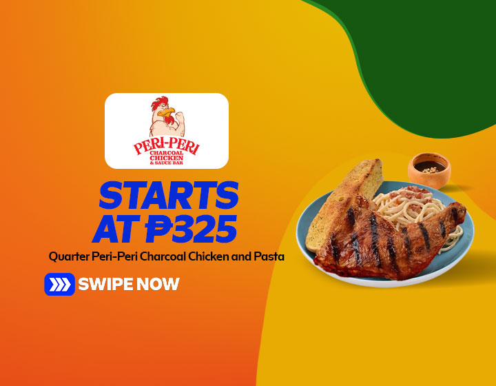 Quarter Peri-Peri Charcoal Chicken and Pasta starts at P325